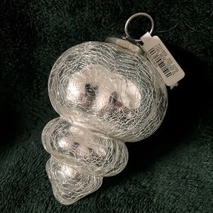 Pottery Barn Oversized Silver Glass Ornament.